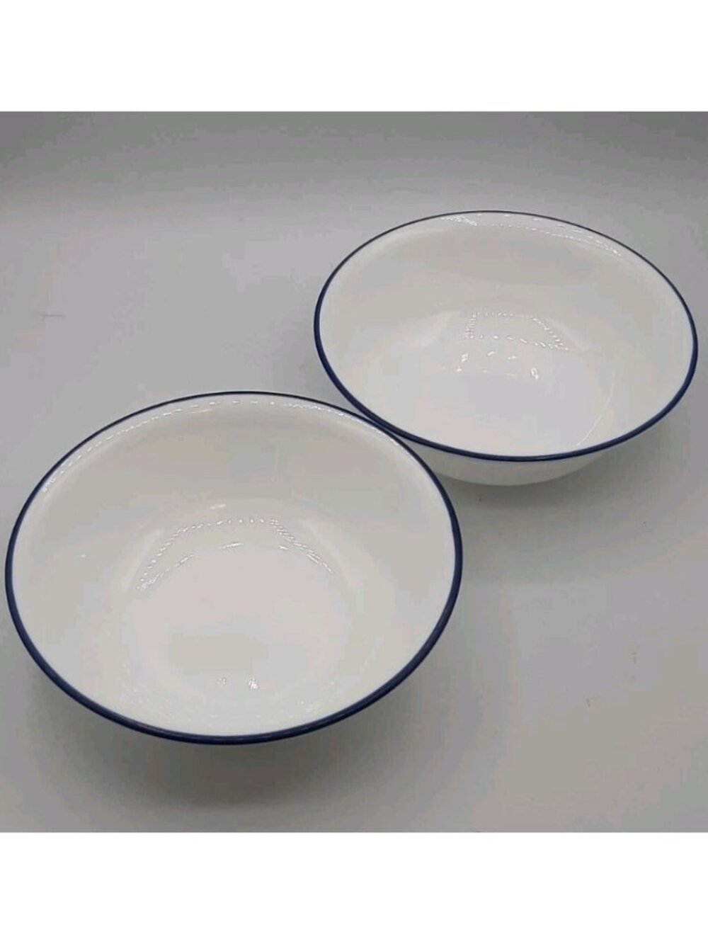 Vintage Corelle Navy Blue Rimmed Soup Cereal Salad Bowl 6 1/4 in Set Of 2